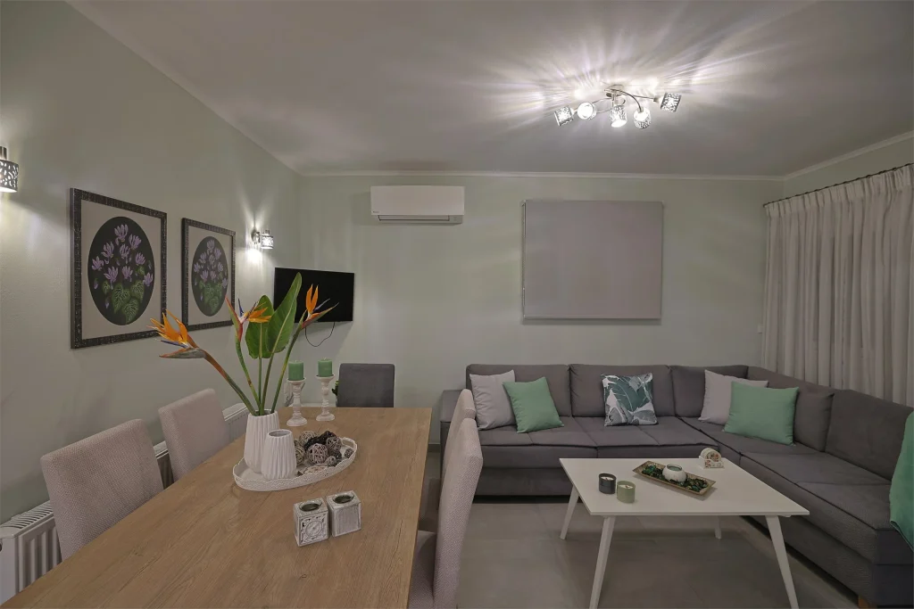 Evening ambience in the Strelitzia Apartment living area